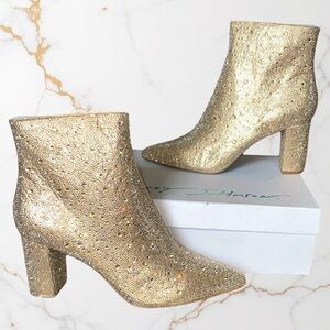 Betsey Johnson Light Gold Cady Ankle Boots